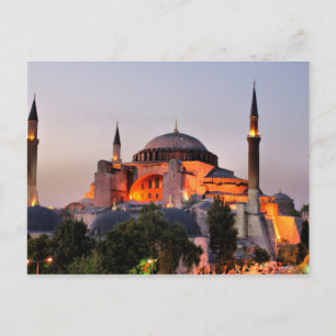 Carte postale Hagia Sophia, Istanbul à la tombée d