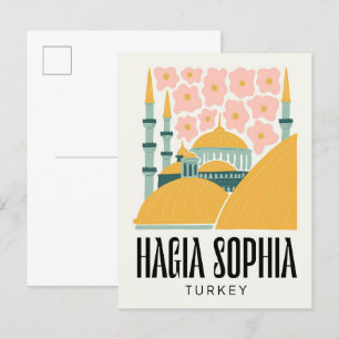 Carte Postale Hagia Sophia Istanbul Turquie Voyage floral