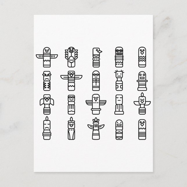 Carte Postale Haida Animaux Autochtones Indiens Haïda Autochtone (Devant)