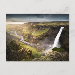 Carte Postale Haifoss Waterfall   Summer in Iceland