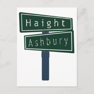 Carte Postale Haight Ashbury Rainbow Street Sign