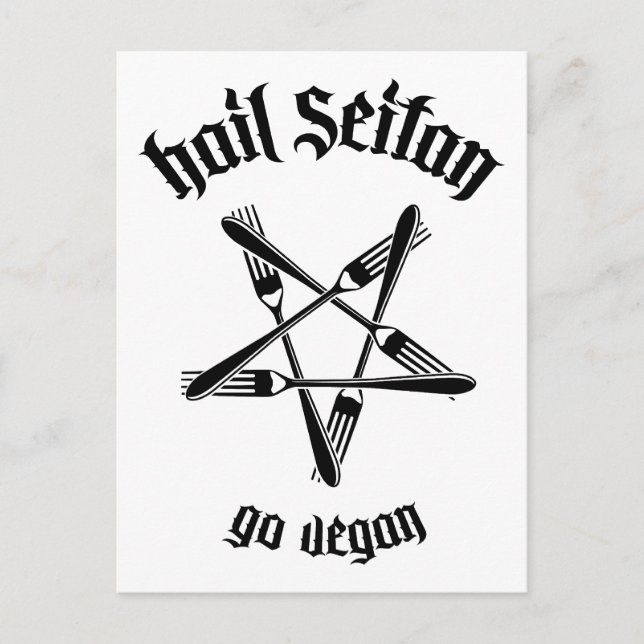Carte Postale Hail Seitan 1.1 (noir) (Devant)