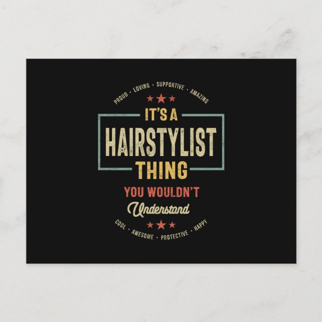 Carte Postale Hairstylist Job Title Hommes Cadeau Femme (Devant)
