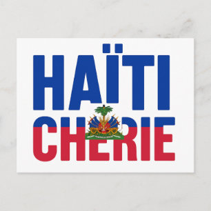 Carte Postale Haïti Chérie - Drapeau haïtien