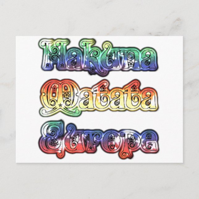 Carte Postale Hakuna Matata Europe Art Imprimer/Graphique (Devant)