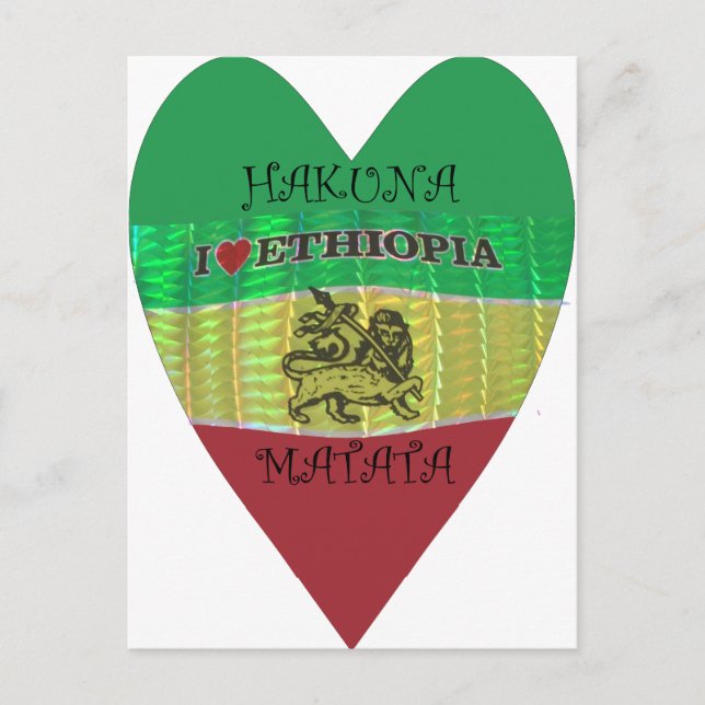 Carte Postale Hakuna Matata J'aime l'Éthiopie Couleurs.png (Devant)