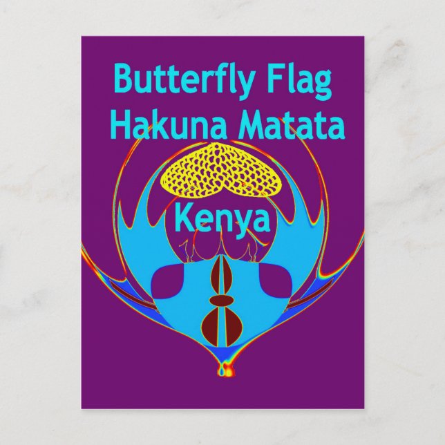 Carte Postale "Hakuna Matata Kenya" Papillon Art Imprimer/Graphi (Devant)