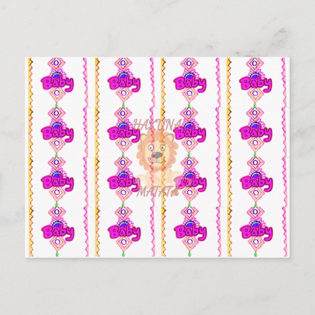 Carte Postale Hakuna Matata : Motif de design de beau bébé lion (Devant)