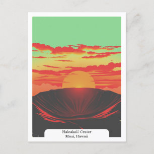 Carte Postale Haleakalā Crater, Maui, Hawaii Travel Vintage