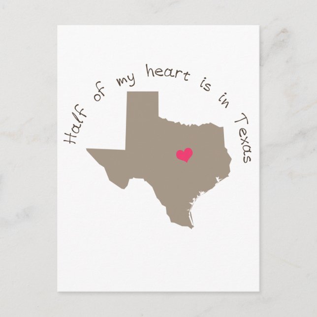 Carte Postale Half My Heart est au Texas (Devant)