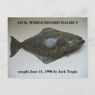 Carte Postale Halibut du record du monde capturé à Dutch Harbour