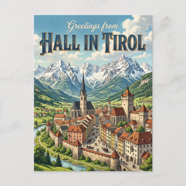 Carte Postale Hall en Tyrol Autriche (Devant)