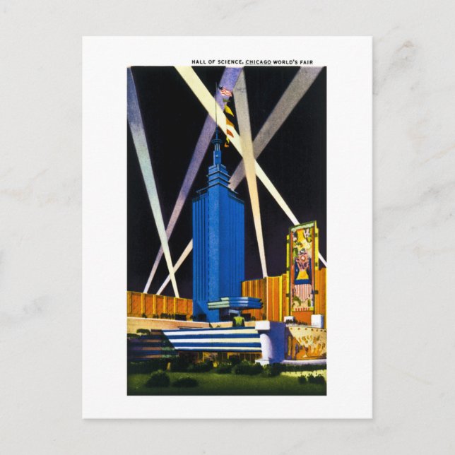 Carte Postale Hall of Science, Foire mondiale de Chicago (Devant)