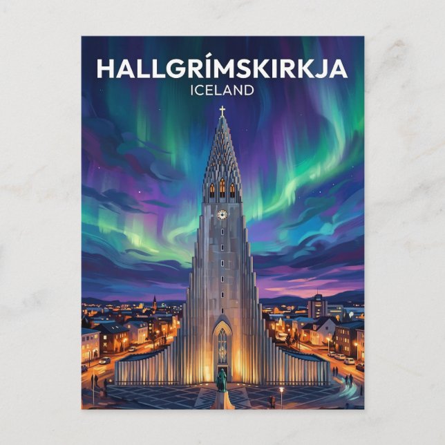 Carte Postale Hallgrímskirkja Islande (Devant)