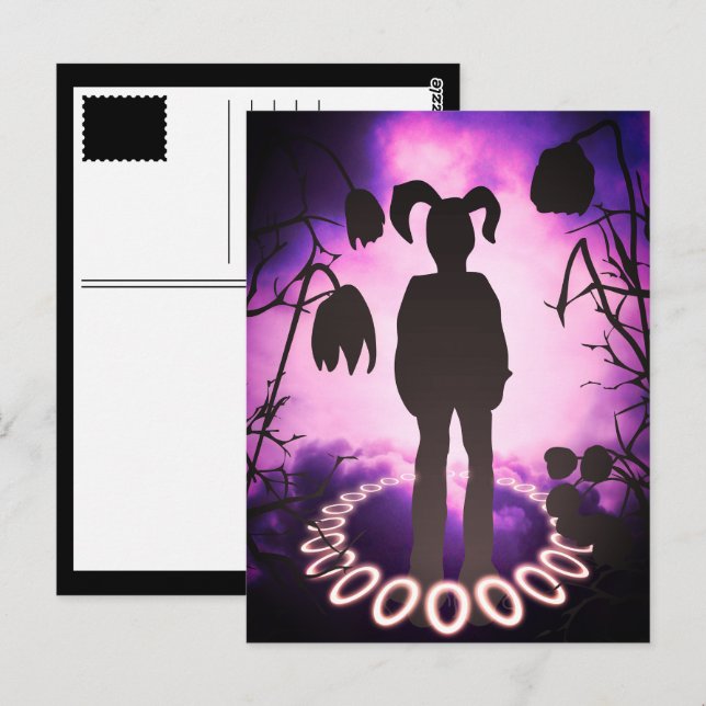 Carte Postale hallo d'oeuf de pâques de singi lapin (Devant / Derrière)