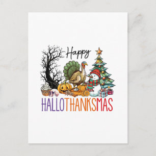 Carte Postale Hallothanksmas Clipart