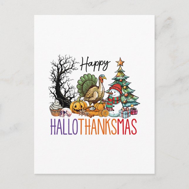 Carte Postale Hallothanksmas Clipart (Devant)