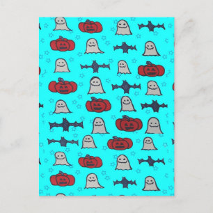 Carte Postale Halloween amusant Imprimer en bleu