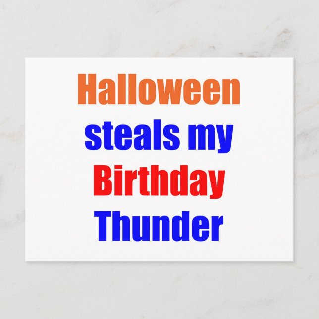 Carte Postale Halloween Anniversaire Tonnerre (Devant)