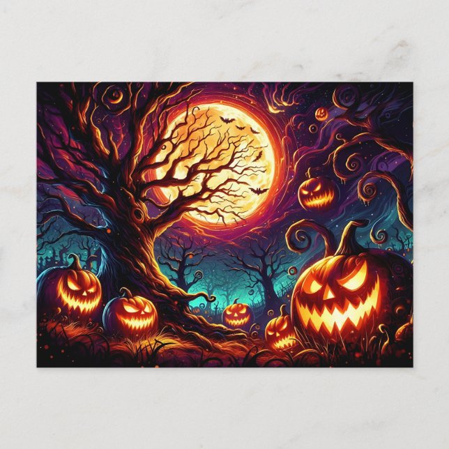 Carte postale Halloween Art Scène (Devant)