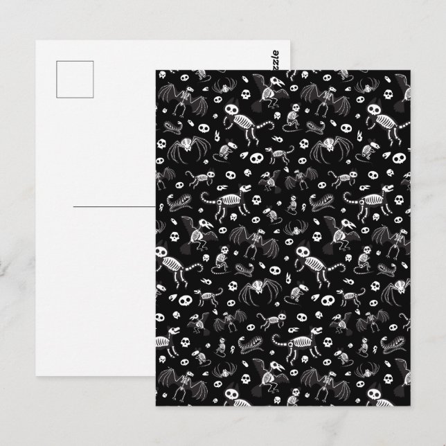 Carte Postale Halloween Bats d'animaux Chiens Chats Araignées Sk (Devant / Derrière)