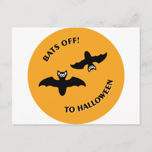 Carte Postale Halloween Bats Orange