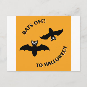 Carte Postale Halloween Bats Orange