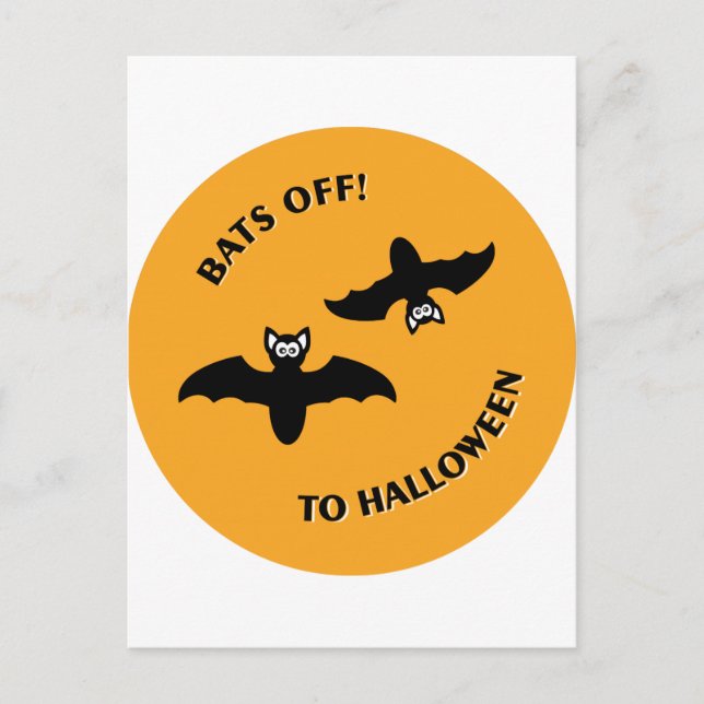 Carte Postale Halloween Bats Orange (Devant)