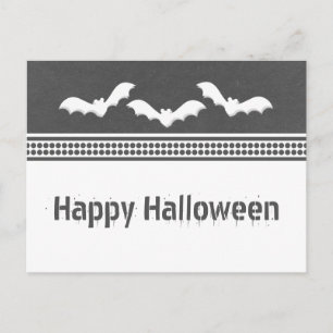 Carte Postale Halloween Batty, gris foncé