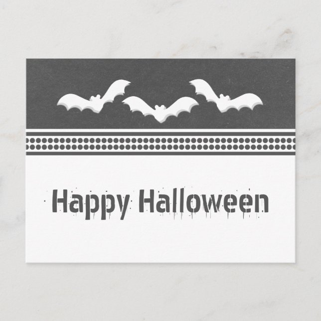 Carte Postale Halloween Batty, gris foncé (Devant)