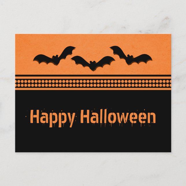 Carte postale Halloween Batty, Orange (Devant)