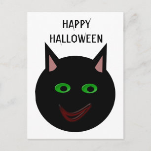 Carte postale Halloween Black Cat personnalisable
