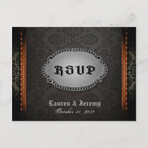 Carte postale Halloween Black Grey Orange gothique