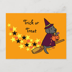 Carte Postale Halloween Black Labrador Carton 1