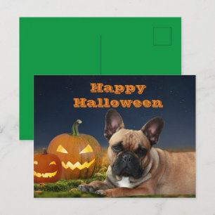 Carte Postale Halloween Bouledogue français Bulldog français