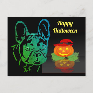 Carte Postale Halloween Bouledogue français Bulldog français