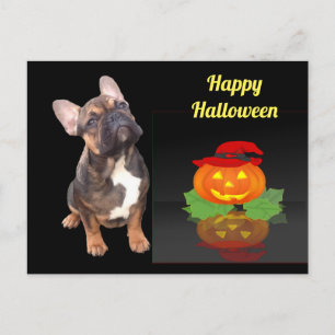 Carte Postale Halloween bouledogue français French Bulldog
