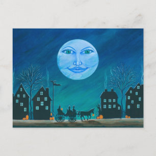 Carte Postale Halloween.carte postale, sorcières, noir, chat.che