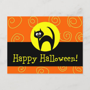 Carte postale Halloween Chat Noir