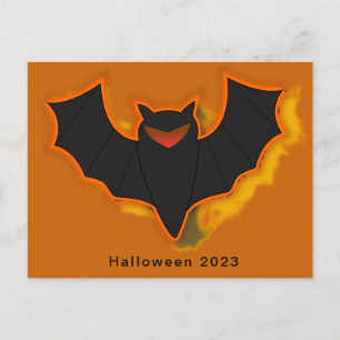 Carte postale Halloween Chauve-souris effrayante -