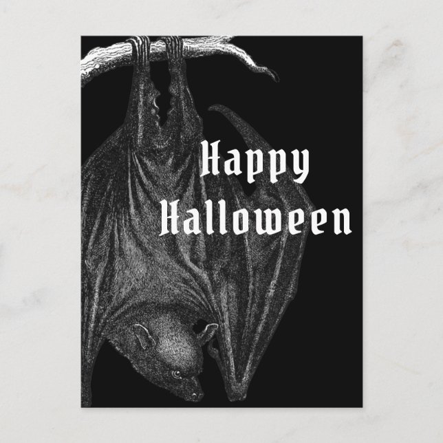 Carte postale Halloween Chauves-souris gothiques J (Devant)