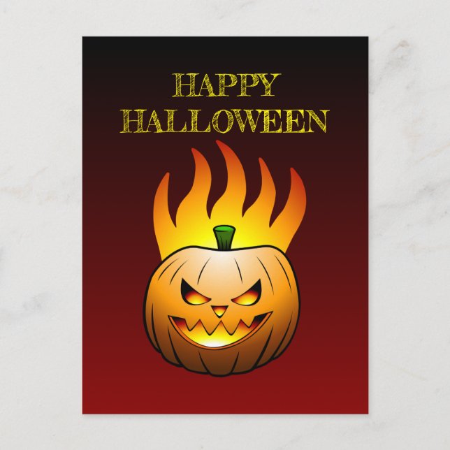 Carte postale Halloween citrouille (Devant)