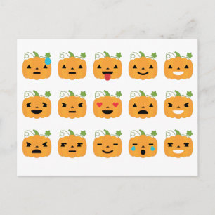 Carte Postale halloween citrouille emojis