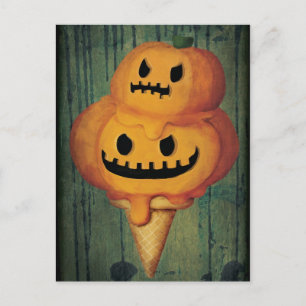 Carte Postale Halloween Citrouille Ice Cream Cone