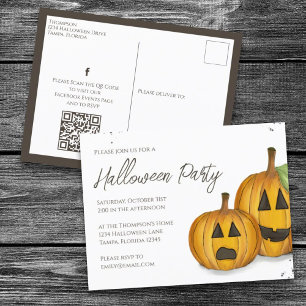 Carte Postale Halloween Citrouilles mignons Jack Médias sociaux