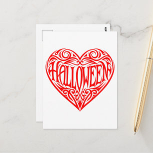 Carte Postale Halloween Cœur, Cœur Rouge, Vacances