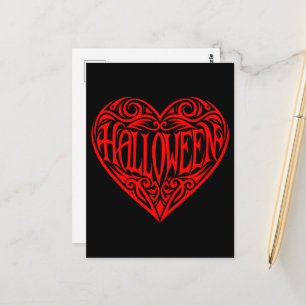 Carte Postale Halloween Cœur, Cœur Rouge, Vacances
