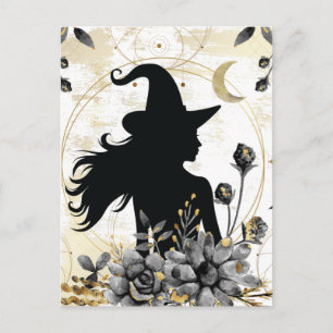 Carte Postale Halloween contemporain moderne sorcière 3