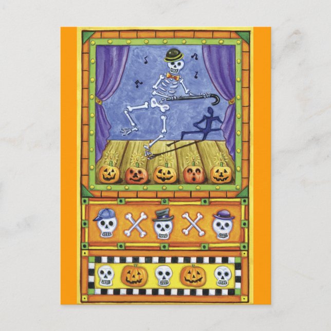 Carte postale Halloween Dancing Skeleton (Devant)