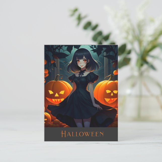 CARTE POSTALE HALLOWEEN DARK VAMPIRE PRINCESS (Debout devant)